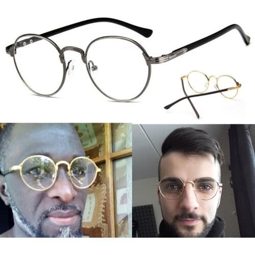 Vintage Oval Metal Eyeglass Frames Man Women with clear computer plain Glasses Full Rim Spectacles Rx able