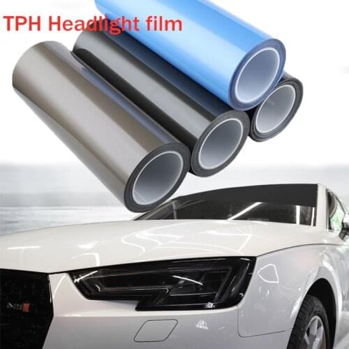 AEP New Hot 30CM*8M TPH Transparent Black Car lamp Headlight Tail Light Protective Film For Car Accessories Anti-scratch Sticker