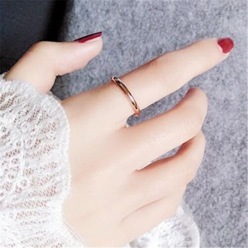 YUN RUO Top Quality Simple Couple Ring Rose Gold Fashion 316 Titanium Steel Jewelry Birthday Gift Woman Never Fade Drop Shipping