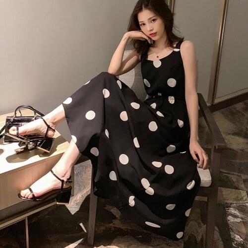 2020 Summer Plus Size 4XL Women Dress Belt Bow Sleeveless Ladies Vestidos Print Dot Elegant Dress Off the Shoulder Brnd Robe