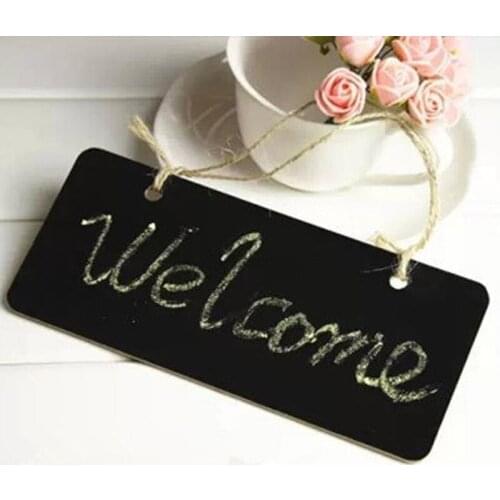 1pcs 18X9X0.3cm NEW Mini Wall-Mount Blackboard Rectangula Mini Wood Chalkboard with Hang String Party Birthday Favor