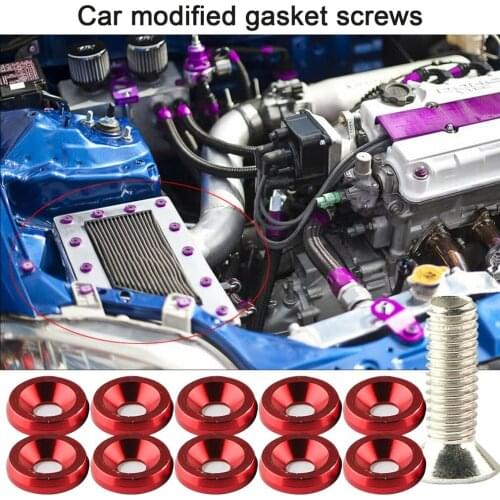 20 Pcs Fender Bumper Washer Bolt Stainless Steel M6x20mm CNC Billet Aluminum Fender Washer Engine Bay Dress Up Kit