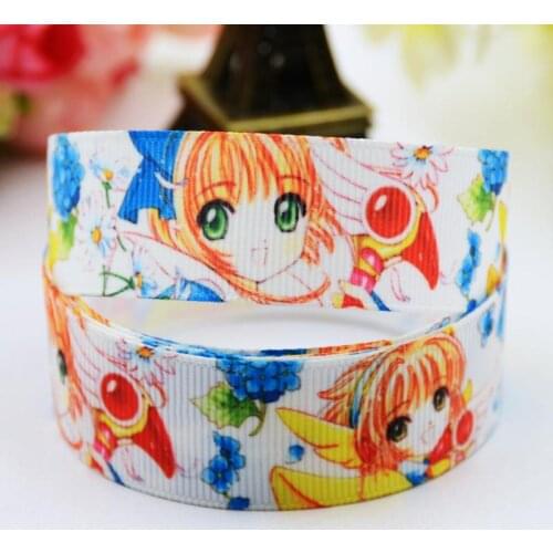 22mm 25mm 38mm 75mm Ruban satin Cardcaptor Sakura Cartoon Character printed Grosgrain Ribbon party decoration X-00583 10 Yards