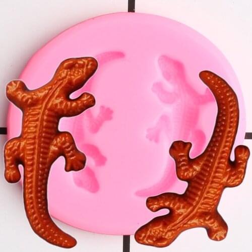 3D Cartoon lizard Silicone Mold Gecko Fondant Cake Decorating Tools DIY Cupcake Topper Candy Clay Chocolate Gumpaste Moulds