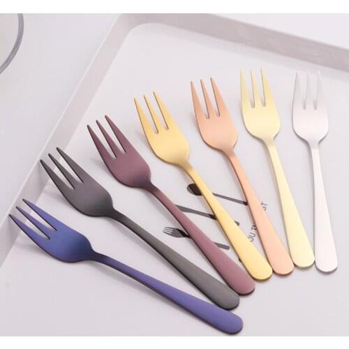 5 Pcs Tea Fork Stainless Steel Fork Set Tableware Gold Small Table Fruit Fork For Party Mini Dessert Fork Home Party Tool