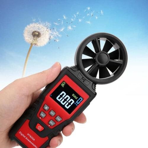 Anemometer Handheld Portable Wind Speed Meter Air Volume Temperature Humidity HT625B USB LCD Display