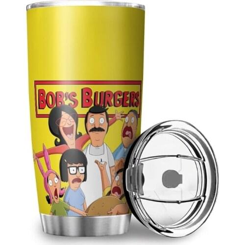 600ML Stainless Bobs Family Printed Vacuum Insulated Car Cup Portable Travel Thermal Cup Bottle Unique Customized Water Cup