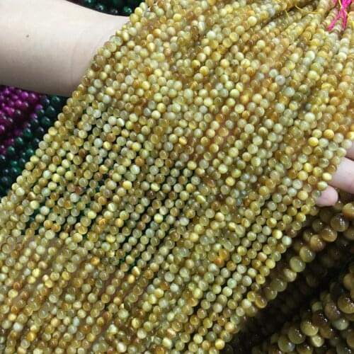 Natural Stone Beads Yellow Tiger Eye 4/6/8/10/12mm Fashion Jewelry Loose Beads for Jewelry Making Necklace DIY Bracelet
