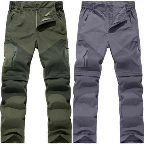 Summer quick-drying pants mens thin breathable trousers outdoor 2-in-1detachable fishing trekking mountaineering Hiking pants
