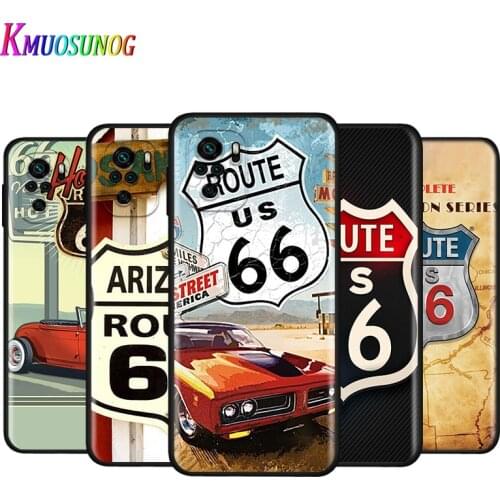 Silicone Cover America Route 66 Travel For Xiaomi Redmi Note 10 10S 9T 9S 9 8T 8 7 7S 6 5A 5 4 4X 5G Pro Max Phone Case