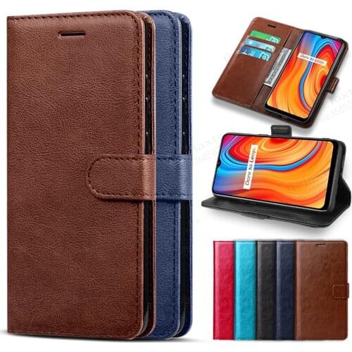 Case For Realme C3 Leather Wallet Flip Cover Vintage Magnet Phone Case For Realme 5 i 5i 6i c 3 3c covers Coques