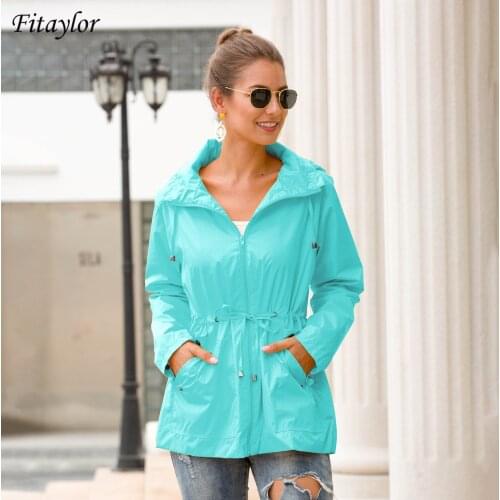 Женские плащи-ветровки Fitaylor China At AliExpress