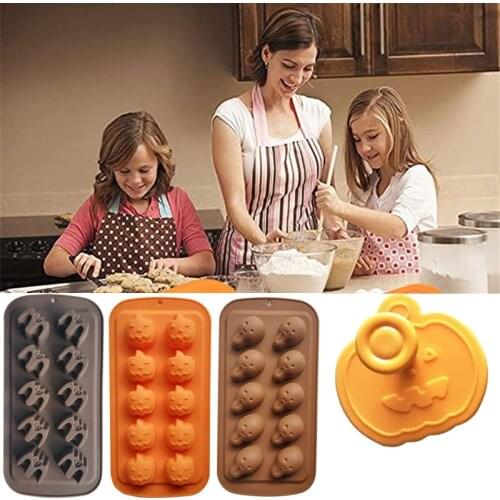 Halloween Chocolate Biscuit Baking Mold Wizard Hat Pumpkin Bat DIY Cartoon Biscuit Candy Kitchen Baking Supplies