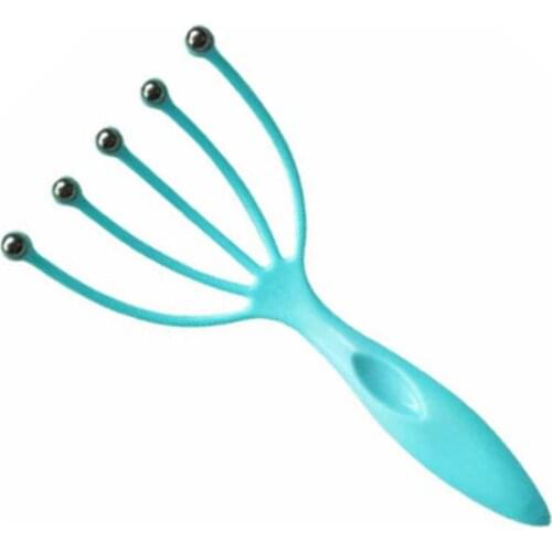 Head Scalp Neck Massager Comb Roller Five Finger Claws Steel Ball Hand Held Relax SPA Hair Care for hair growth Stress Relief