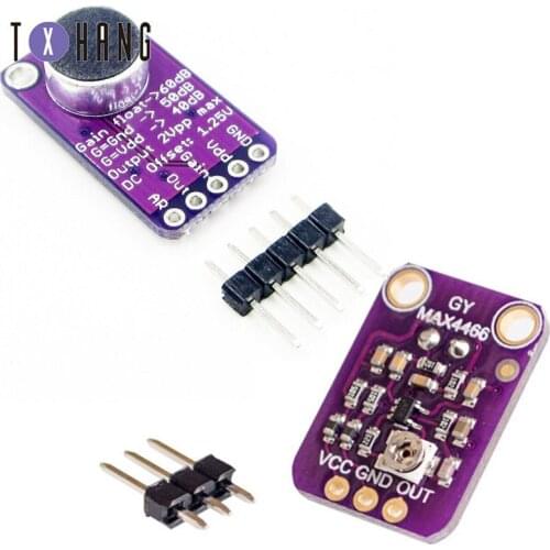 GY-MAX4466 Electret Microphone Amplifier Module MAX4466 MAX9814 Adjustable Gain OUT GND VCC Amplifier Board For Arduino