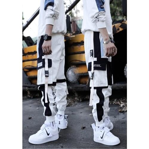 Harajuku Jogger Pants Men Retro Color Block Patchwork Hip Hip Harem Track Pant Male Sweatpant Trousers Spring Streetwear S-3XL