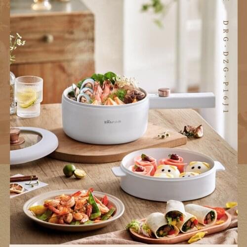 JRM0535 Bear Auxiliary Food Pot Instant Noodles Household Small Pot Non-stick Frying Integrated Electric Cooking Pot Milk Pot