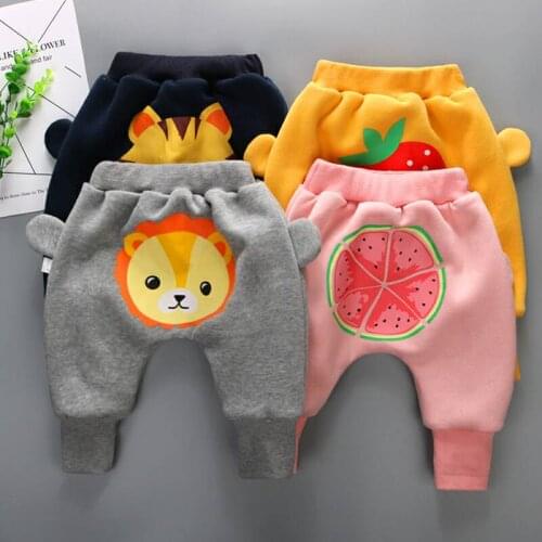 Winter Newborn Baby Girl Boy Pants Cotton Footed Cashmere Warm Cute Fashion Clothes PP Pants Animal Printing Sweat Bottoms