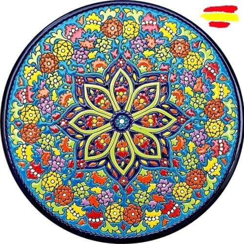 Ceramic plate 29 cm/11.4 inch diameter - Spanish ceramic - enameled up handmade - Made in Spain - MIJASCERAMIC