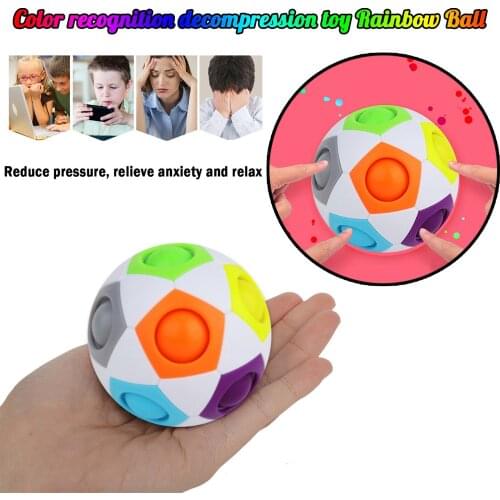 Creative Magic Rainbow Ball Cube Speed Puzzle Ball Kids Educational Learning Funny Gifts Toys for Children Adult Stress Reliever