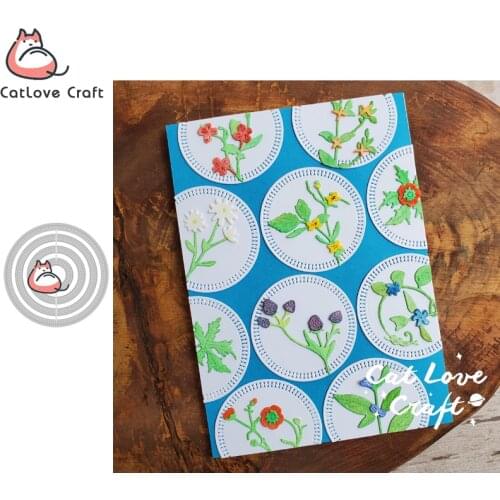 Circle Frame Background Metal Cutting Dies Scrapbooking Mold Stencil Die Cuts Card Making DIY Craft Embossing New Dies For 2021