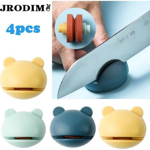 Multifunction Knife Sharpener Cartoon Frog Mini Knife Sharpener for Kitchen Knife Fruit Knife Scissor Grindstone Kitchen Gadgets