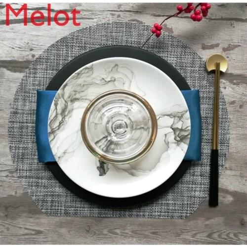 New Chinese Style Model Room Tableware Set Ink Painting Table Ornament Plate Decoration Exhibition Hall Club Creative Full Set