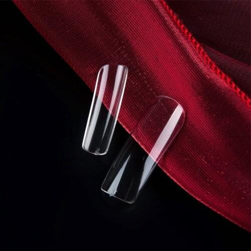 2021 New False Nail Tips Extra Long Full Cover Fake Tip Square Clear Press On Nails Extensions Fingernail Manicure Salon