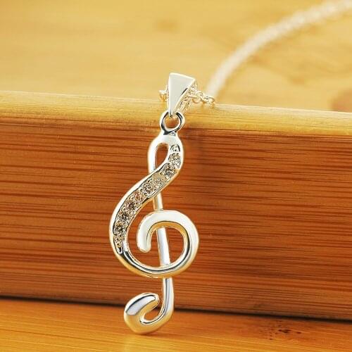 New arrival silver plated pendant necklace Musical notation shape pendant cute style Christmas gift wedding jewelry unisex style