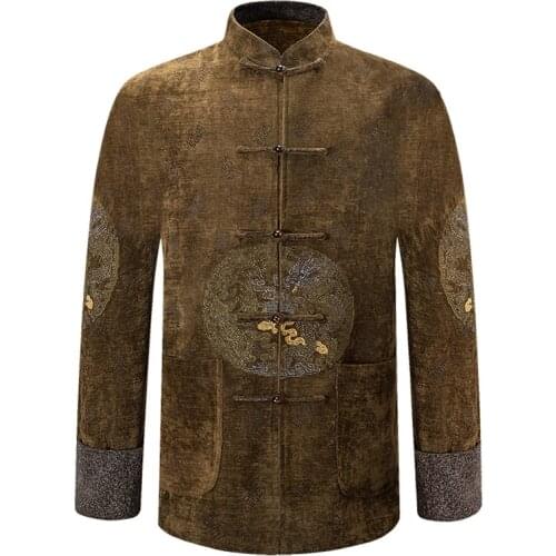 Brand New Arrival Top Grade Chinese Traditional Mens Embroider Dragon Kung Fu Jackets Coats M L XL XXL 3XL 4XL MTJ2015018