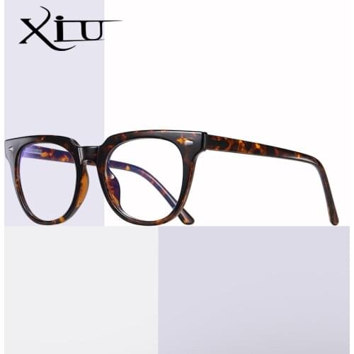 XIU new high quality TR90 frame optical glasses fashion cateye rivet anti-blue light clear lens glasses uv400 male famale oculos