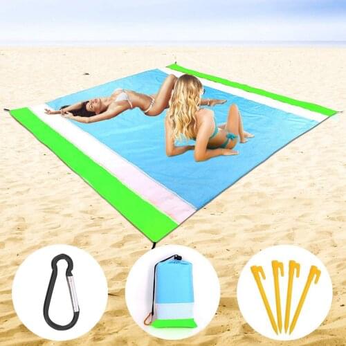 Picnic Blanket Portable Pocket Camping Ground Mat Folding Outdoor Beach Mat Mattress Waterproof tapis de plage anti sable