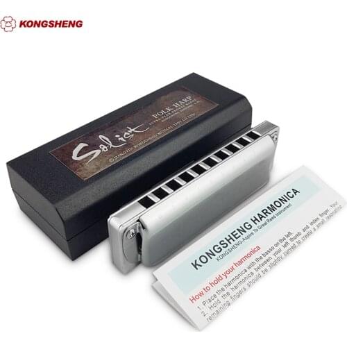 KONGSHENG Solist 10 Holes Diatonic Harmonica KongSheng Solist Folk Blues Harp Mouth Organ Key C Professional Musical Instruments
