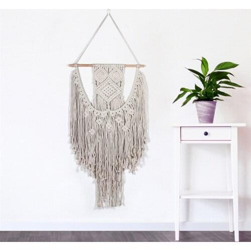 Simplicity Hand-Woven Wall Hanging Room Decoration Tapestry Pendant Macrame Gorgeous Tassel Crafts Home Decor Bohemian Wedding