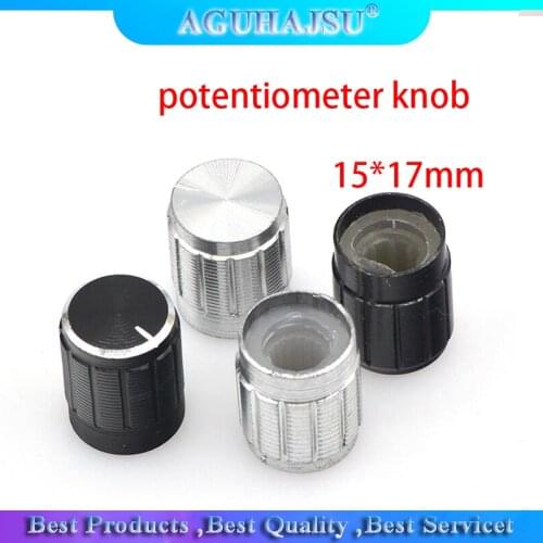 5Pcs Aluminum alloy potentiometer knob antiskid single double potentiometer special trumpet 15*17mm 15*17 knob