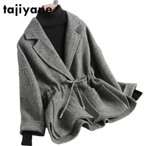 Real Fur Coat Korean Vintage Wool Jacket Spring Autumn Coat Women Clothes 2020 Streetwear Women Tops Double-sided Woolen Coat