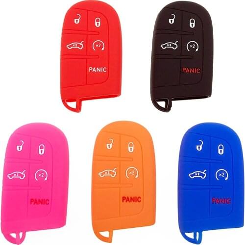 Silicone Car Key Cover Case for Jeep Renegade Compass Grand Cherokee for Chrysler 300C Wrangler Dodge Fob Rubber Accessaries
