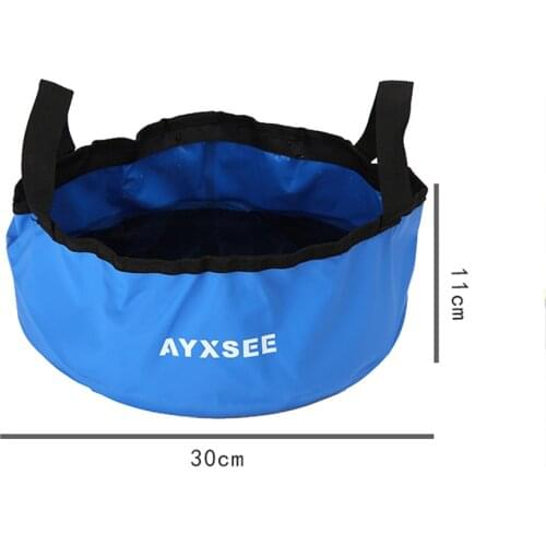 Folding Fishing Bucket Pail Wash Basin Portable Outdoor Water Carrier Bag