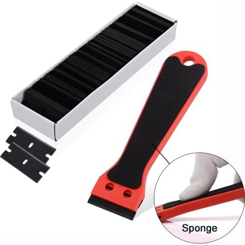 FOSHIO Car Wash Sticker Remover Tools Vinyl Film Window Cleaning Scraper Carbon Fiber Tint Wrapping Squeegee With Plastic Blades