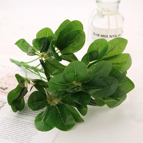 Home decoration Plastic Wood Plant Artificial Flowers Dried branch Large Leaf Flower for Wedding Home Decoration