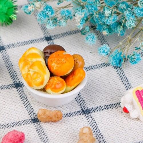 1:12 Dollhouse Miniature Food tool Bread Toast hot dog with Basket Dining Room Bakery Pastry Kitchen Decoration Pretend Play Toy