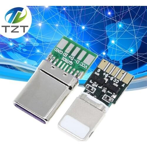 1Set Fast Charge USB For Apple Iphone 18W 3A Connector Welding On 5Pin PCB + Type-C Male 5Pin USB OTG Data Charge Cable DIY KIT