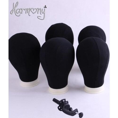 HARMONY 1 Piece 24inch Canvas Block Head for Wig Making Poly Mannequin Canvas Foam Block Head ( Off-white beige, White, Black )