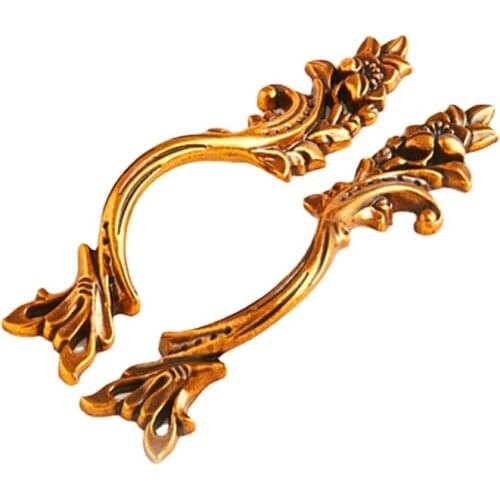 1pcs European Wardrobe Cabinet Handle and Knobs Door Handle Drawer Knobs and Pulls Antique Yellow and Silver