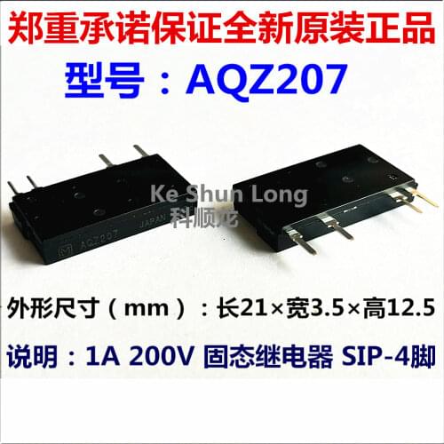 Free shipping lot(10pieces/lot) 100%Original New AQZ204 AQZ205 AQZ207 4PINS Photoelectric solid state relay