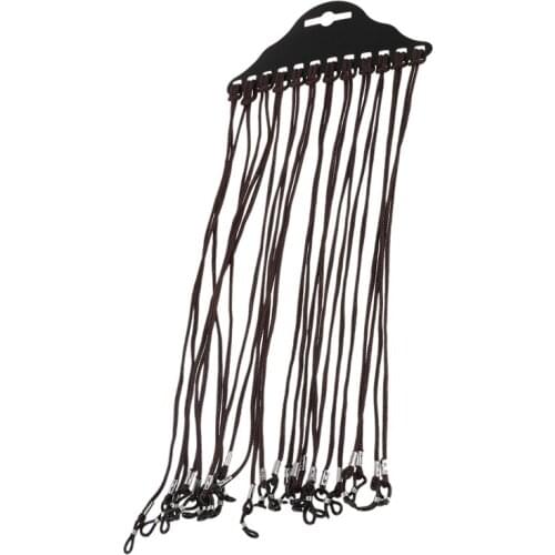 12PCS Brown Nylon Neck Cord Reading Glasses Retainer String 60cm Long