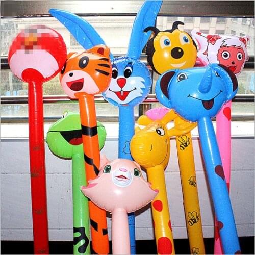 120cm Cartoon Inflatabel Animal Long Inflatable Hammer No Wounding Weapon Stick Baby Children Toys Random 1Pcs 20 Styles