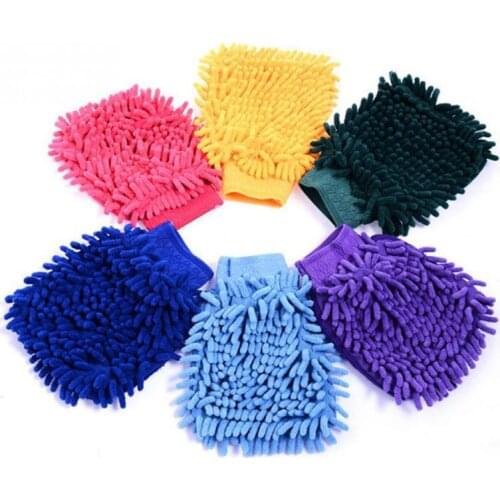 20*14cm Chenille Car Care Automotive Car Cleaning Glove Car Wash Towel Cleaner Car Styling Soft Detailing Car Brush Random Color