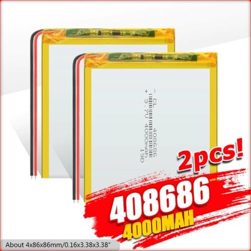 3.7V 408686 86x86x4mm 4000mAh Lithium Polymer Li-po Batteries Li Ion Li-polymer Replacement Cells For LED Lamp Medical Equipment