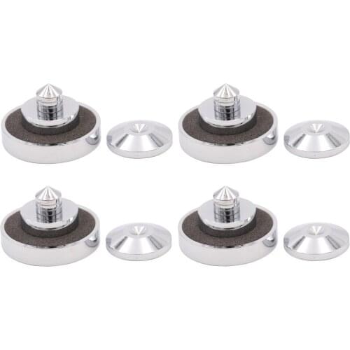 38*29mm Chrome Plated Brass Isolation Spike Feet Pad Cone For Hifi Audio Amplifier Turntable DAC Speaker Monitor CD DVD 4 Sets